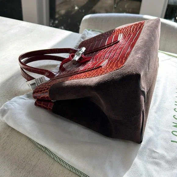 NWT rare Longchamp Roseau Medium Tote with crossbody strap - Picture 9 of 10